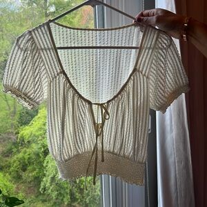 Love shack fancy off white blouse